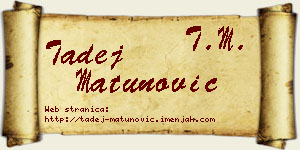 Tadej Matunović vizit kartica
